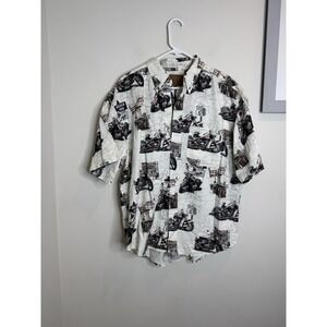 Buckhorn River Shirt‎ Mens XL Route 66 Motorcycles Button Up Short Sleeve Retro